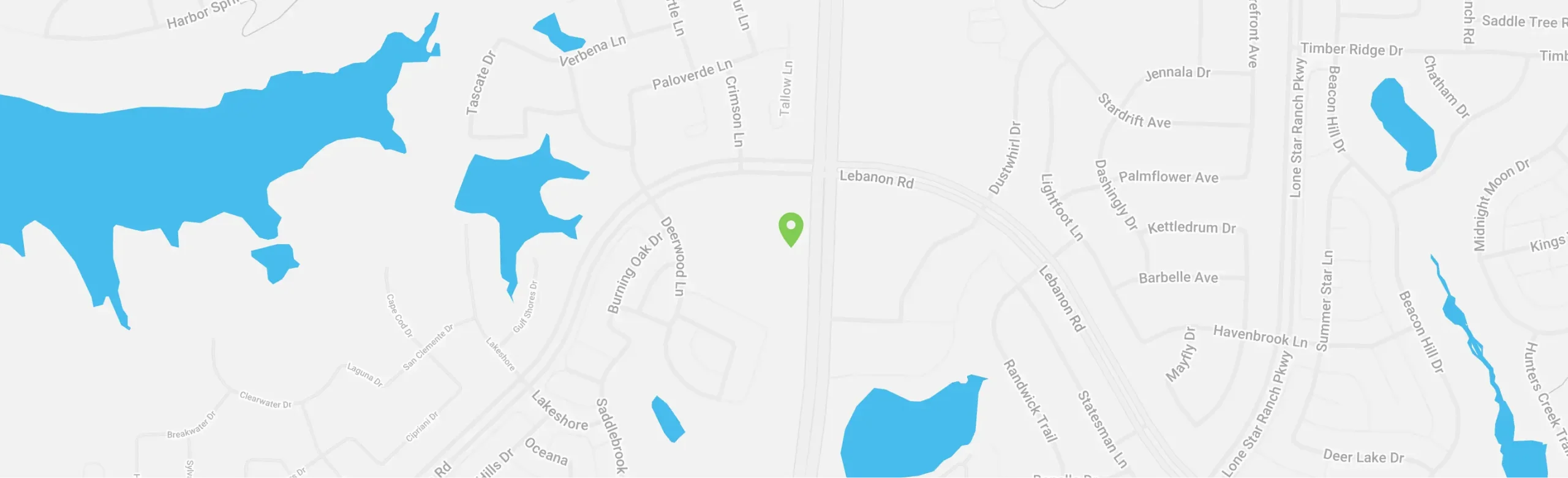 Map of Tribute Family Dentistry at 5605 FM 423, Frisco, TX – located in The Tribute community, serving Frisco neighborhoods including Phillips Creek Ranch, 75034 and 75036